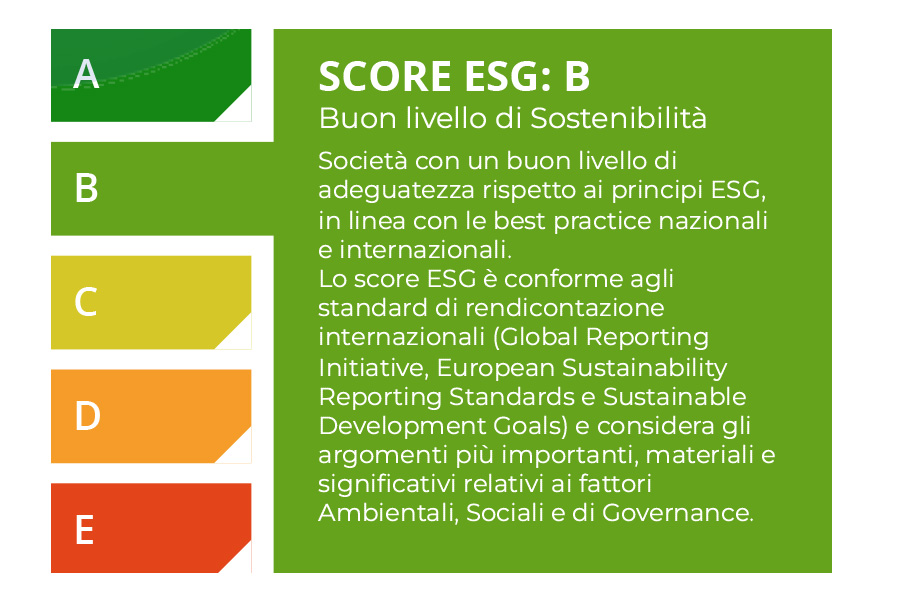 Risultato del questionario di sostenibilità